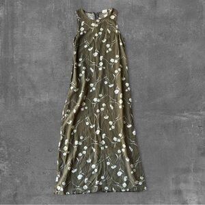 Chic Olive Floral Maxi Dress